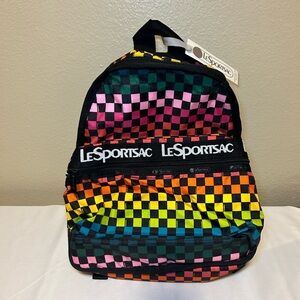 NWT LeSportsac Candace Rainbow Checker Backpack
